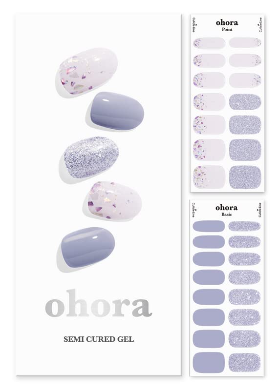 ohora Semi Cured Gel Nail Strips (N Afterglow), Works with Any Nail Lamps, Easy to Apply & Remove