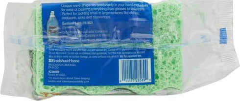Dawn Power Clean Wedge-Shaped Scrubber Sponges, Green (Pack of 3)