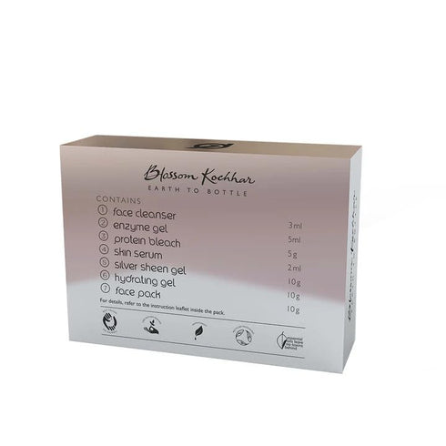 Silver Facial Kit, 7 in 1 Natural Face Set for Women with Aloe Vera Extract, Cleansing & Moisturizing