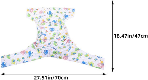 HAMPPLIES 2pcs Reusable Adult Cloth Diapers with Adjustable Snap Closure, Breathable Leakproof Incontinence Underwear