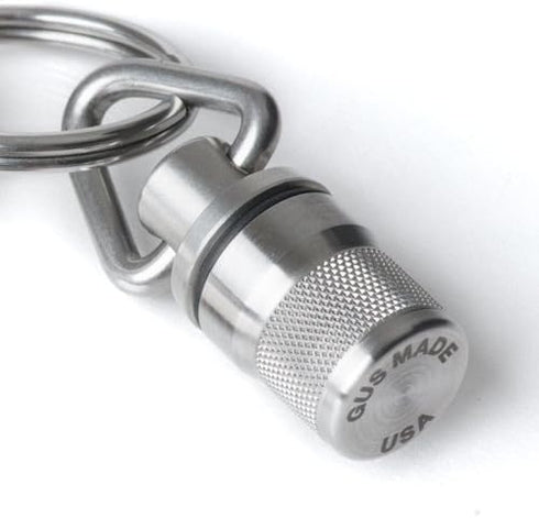 GUS Micro Pill Fob, Made in USA, Stainless Steel Keychain Pill Holder, Holds Two Emergency Aspirin