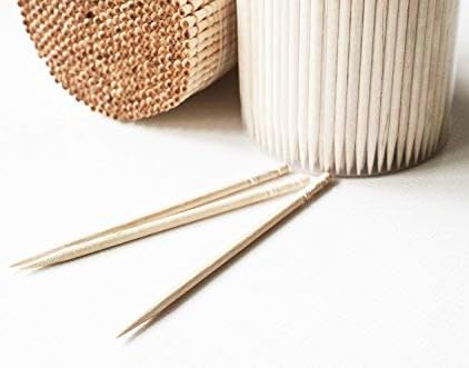 Makerstep Wooden Toothpicks, 2000 Pieces with Ornate Handle, 4 Packs of 500