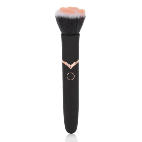Powered Electric Makeup Brush - 10 Gears Vibration Loose Powder Brush for Blending and Contouring, Black