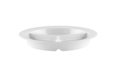 G.E.T. CP-530-W-EC Heavy-Duty 3 Compartment Plastic Divided Plates, Deep Sided, 9", White (Set of 4)