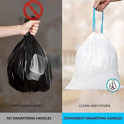 T-H-See 1.2 80 Counts,Auto Small Trash Bag, Gallon Garbage Bags Bathroom Trash can Liners for Bedroom Home Kitchen