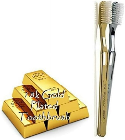 55Dental Gold Toothbrush, Tynex Bristle, Medium Soft, 18K Gold Plated Toothbrush