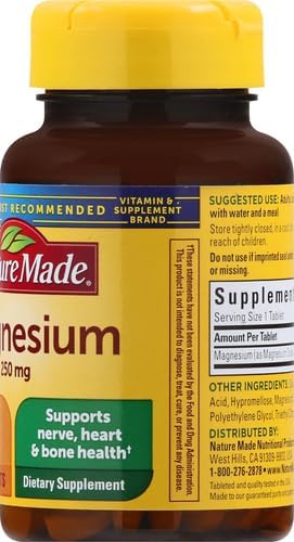 NATURE MADE Magnesium, 250 mg, 100 Tablets