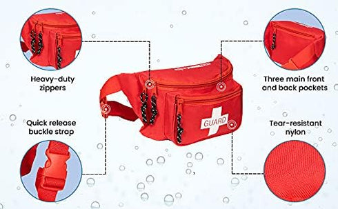 KB-8004 Pack Set, 8" 2" 6", PrimaCare First Aid Empty Fanny for Emergency Equipment x x Red