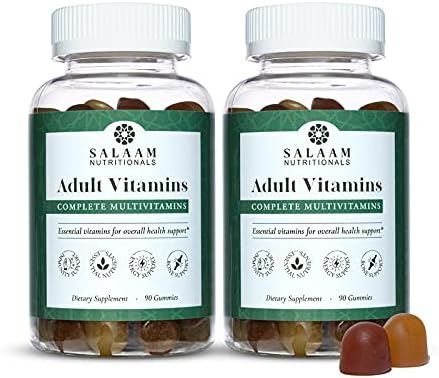 Salaam Nutritionals Adult Multivitamins, Vitamin Gummies for Women and Men, 90 Count, 2 Packs