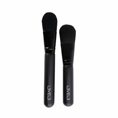 Level 3 Facial Mask Application Brushes Set, Black Cosmetic Brush for Facial Mask, Scrub, and Serum Applicator Tool