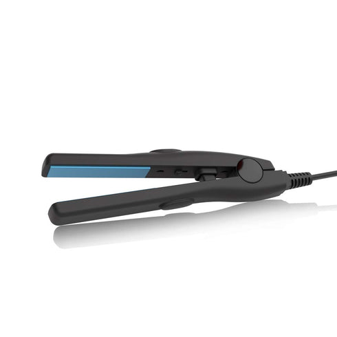 Professional Travel Size Mini Flat Iron, 0.5 inch, Tourmaline Ceramic Hair Straightener, Black