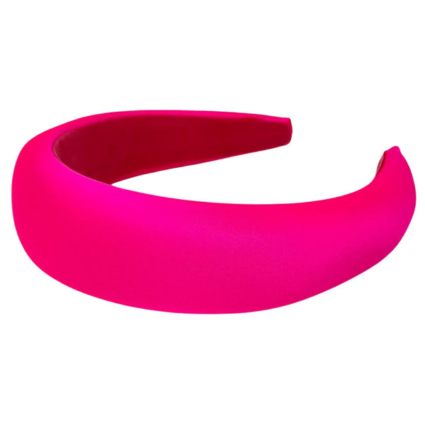 Wide Padded Headband for Women, Hot Pink
