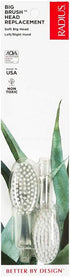 RADIUS Toothbrush Replacement Brush Heads - 2-Count, Soft Big Head for Gum Health