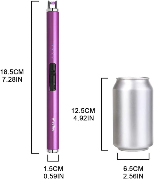 MeeToo Candle Electric Lighter, Rechargeable USB Type-C Lighter for Candle BBQ Camping Fireworks, Purple