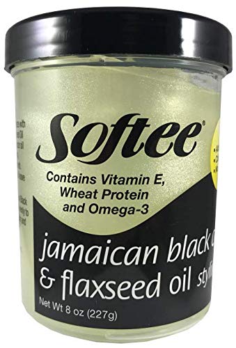Softee Jamaican Black Castor & Flaxseed Oil Styling Gel, 8 Ounce, Green