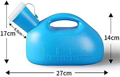 Urinals for Men, Spill Proof Portable Urine Bottle, 70 oz/2000 ml, Reusable Thick Plastic Pee Urinal