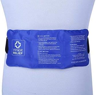 LARGE Gel Ice Pack with Strap - Hot/Cold Pain Relief for Knee, Back, Ankle, Neck, Shoulder - Freezable & Microwavable