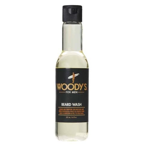 Woody's Beard Wash for Men - Cleanses Facial Hair & Skin, Aloe Vera & Chamomile Scent, 6.3 fl oz