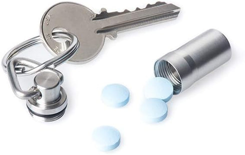 GUS Mini Pill Fob, Made in USA, Stainless Steel Keychain Holder, Compact Design