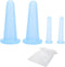 Sndperiexam 4Pcs Blue Silicone Massage Cupping Set with a Bag Mini Facial Cups
