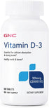 GNC Vitamin D-3 50mcg, 180 Tablets, Supports Healthy Bones & Teeth