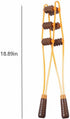 Wetandspicy 18.89 Inches Manual Roller Massager with Wooden Handles, Back and Neck Massage Tool, Full Body Muscle