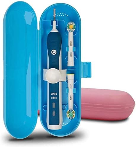 Nincha Plastic Electric Toothbrush Travel Case - 2 Packs for Oral-B Pro Series, Blue & Pink