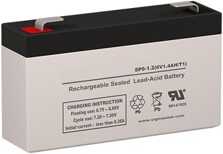 SigmasTek RB612 6 Volt 1.4 AmpH SLA Replacement Battery with F1 Terminal