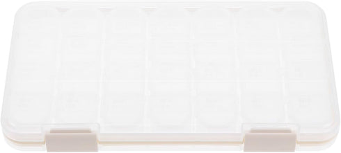 YOSADIER Portable 7-Day Weekly Medicine Organizer Box 28 Compartments Small Size White Pill