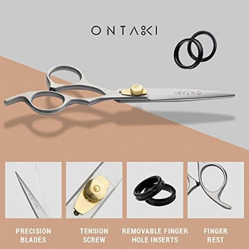6.5" Hair Cutting Scissors - Japanese Steel Hair Scissors, Beard & Moustache - Hand Forged Hair Cutting Tool for Professional Barbers - Sharp Hair Shears for Men & Women - Japanese Hair Shears by ONTAKI