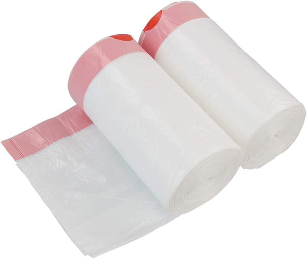 Hespama 2.6 Gallon Small Trash Bags Drawstring, 120 Counts, White Bathroom Garbage Can