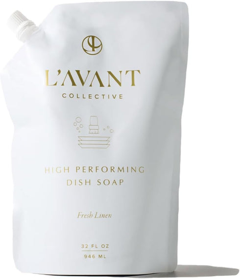 L'AVANT Collective High Performing Dish Soap Refill, Plant-Based Ingredients, Fresh Linen Scent, 32 FL oz