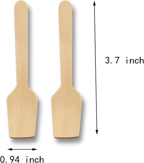 Mini Wooden Spoons, 200 Pcs 4 Inch Disposable Wooden Dessert Spoons, Biodegradable Compostable Birchwood