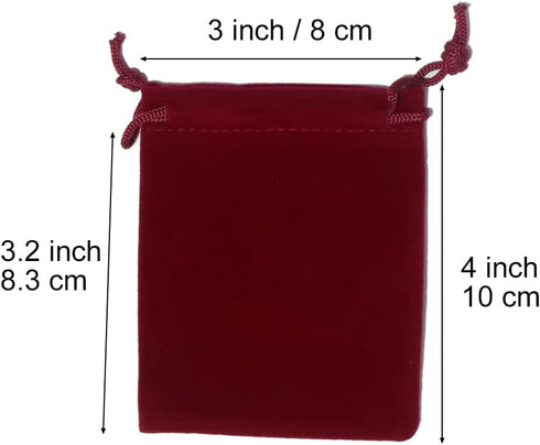 HRX Package Mini Velvet Gift Bag with Drawstring, 20PCS Burgundy Red Velvet Jewelry Pouches