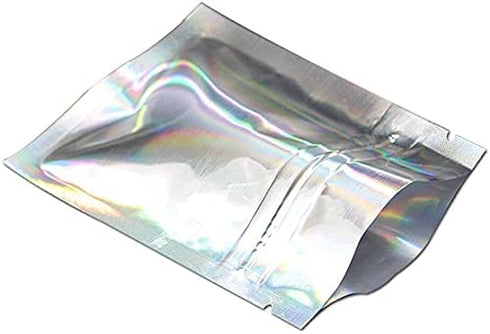 Hxuan 100PCS Packaging Bags,7.9x11.8 Inch) Metallic Aluminum Foil Zip Lock Bags Glossy Reusable Smell Proof Heat