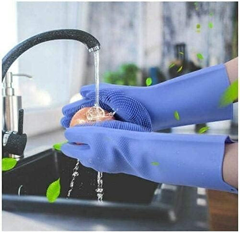 Cleaning Gloves for Dishwashing, Scrubber Glove for Housework, Kitchen, Bathroom Cleaning (1 Pair)