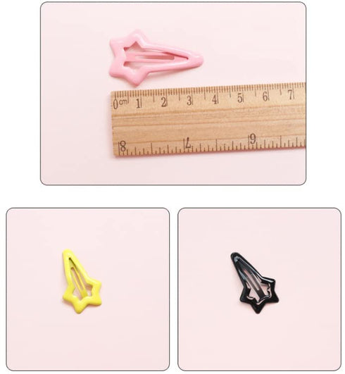 HLLMX 10 PCS Colorful Stars Duckbill Clip Hair Clips, Non-slip Metal Hair Barrettes for Kids Teens Women