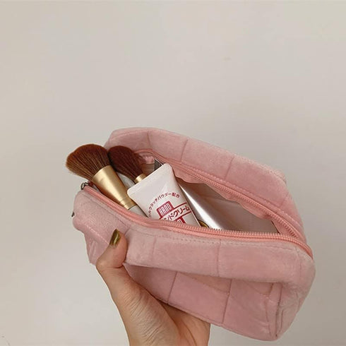 XPONNI Small Cute Y2K Cosmetic Bag, Aesthetic Makeup Bag for Purse, Pink