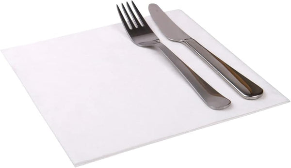 Restaurantware Luxenap 15.8 x 15.8 Inch White Linen-Feel Disposable Napkins, 25 Count - Durable Sustainable Square