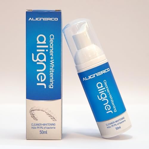 White Foam Aligner Cleaner + Whitener for Clear Aligners, Retainers, Mouth Guards, Teeth Whitening Trays