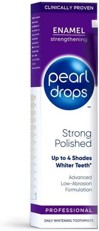 Pearl Drops 75ml Strong White Toothpaste, Polished Mint Flavour, Clinically Proven Whitening, Low Abrasion, Daily Use