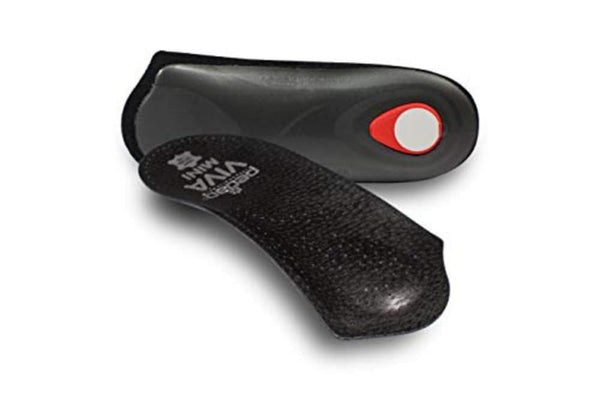 Pedag Viva Mini Leather Arch Support Inserts - 3/4 Size, Handmade in Germany, Black, for Plantar Fasciitis Relief