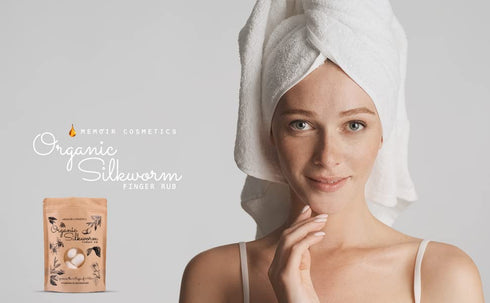 Memoir Organic Silkworm Finger Rub - Facial Cleanser, Blackhead & Acne Scar Removal, Anti-Aging Scrub