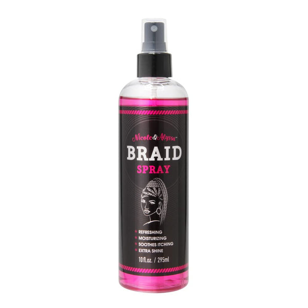 Nicole & Alyssa Braid Spray 10oz | Refreshing, Moisturizing Braid Sheen for Extra Shine and Itch Relief