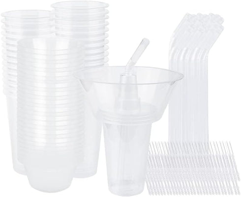Potomac Collection 30 Sets 30 30 30 60 Snack and Drink Cup, Disposable Plastic Cup with Snack Bowl on Top Includes