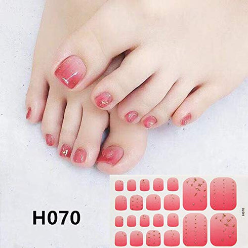 WOKOTO 20 Sheets Solid Toe Nail Polish Strips Stickers and 1 Nail File Manicure Kit for Women Girls