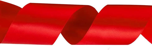 LIUYAXI Red Double Face Satin Ribbon 2" x 50 Yards for Crafts, Gift Wrapping, Bow Making, and More
