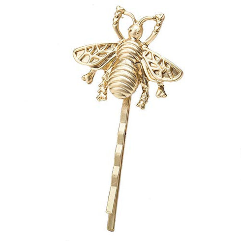 Kercisbeauty Boho Gold Bee Hair Pins Clips - 2pcs Headpiece Hair Accessories Gift for Women Teen Girls
