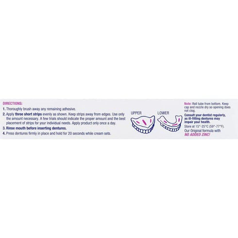 Denture Adhesive Cream, Extra Strong Holding Power, 2.5 oz (Pack of 6)