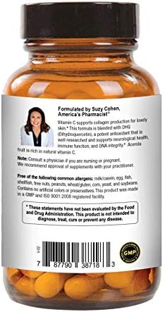 100% Natural Vitamin C from Acerola Cherry, 250 mg Citrus Bioflavonoids, 60 Capsules